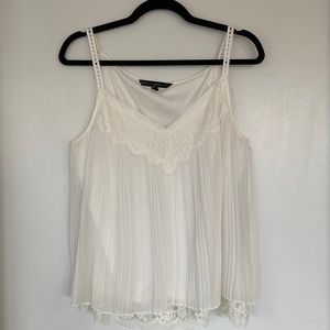 White House Black Market Mia Pleated Cami in Soft Cream